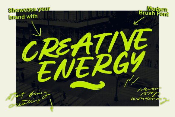 Creative Energy: A Dynamic Brush Font for Bold Branding